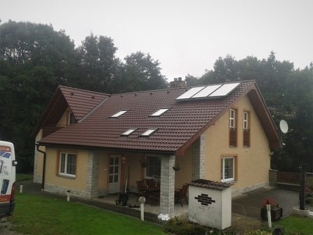 Solární ohřev vody v Brtnici okr. Jihlavy
