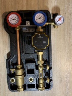 Ventily, čerpadlo, průtokoměr, separátor vzduchu