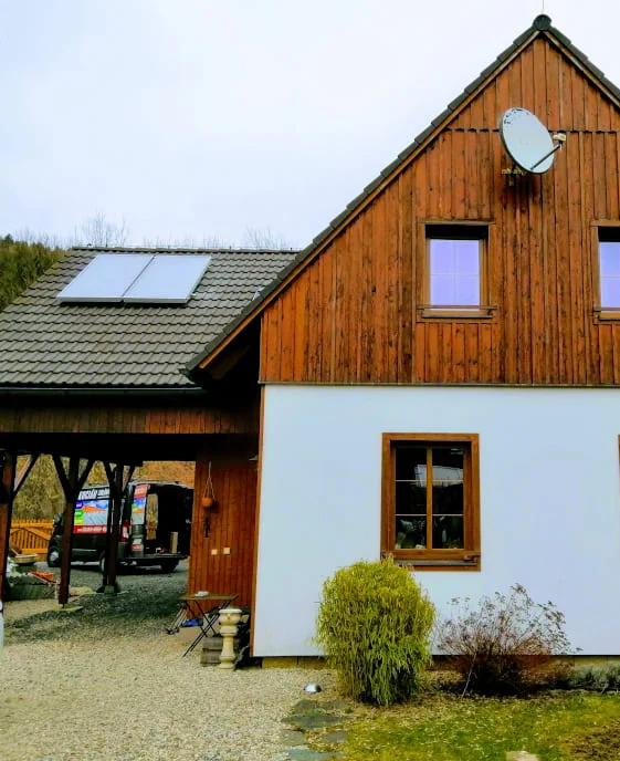 Solární ohřev vody v Kryštofově Údolí