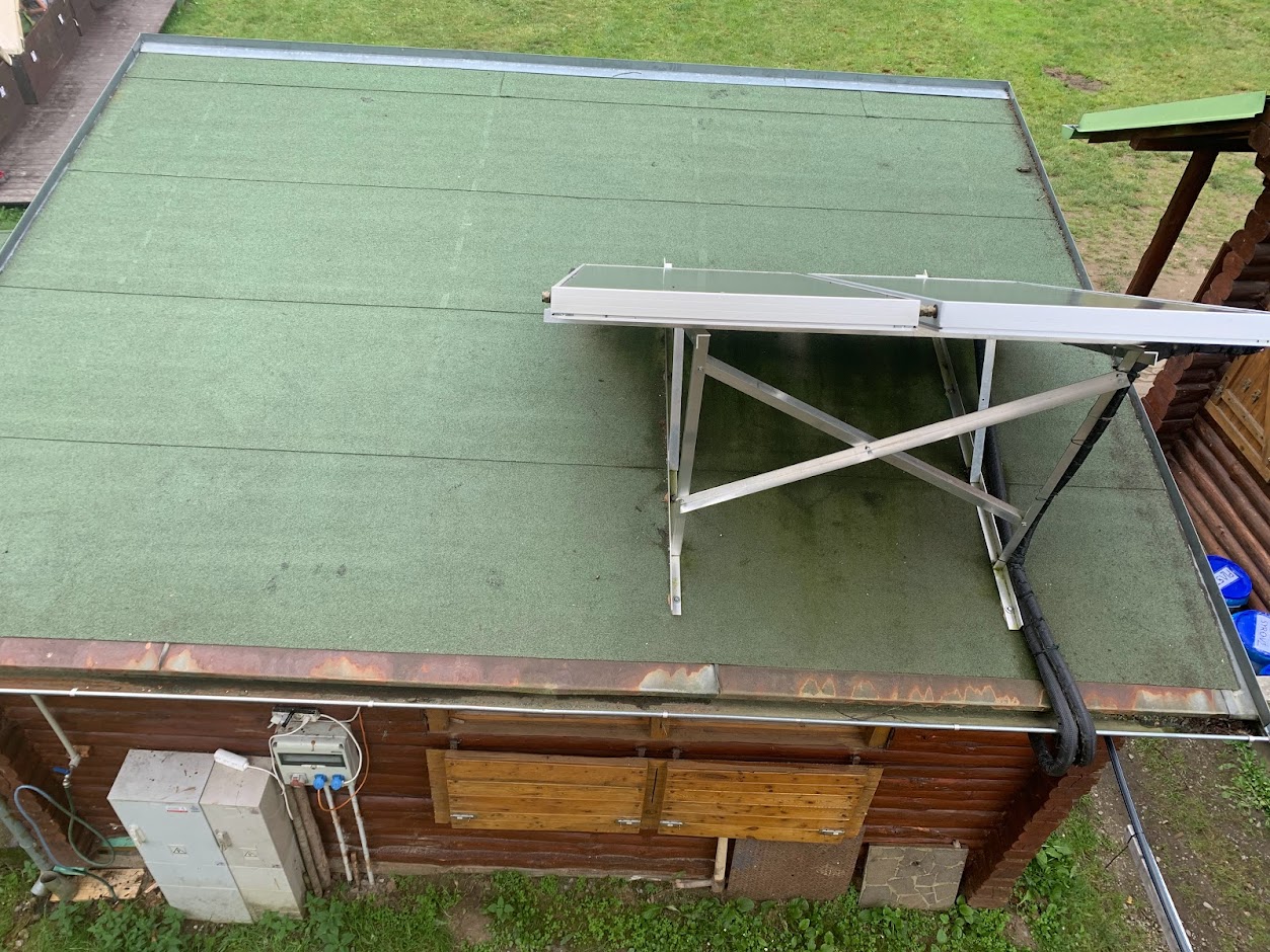 Instalace solarniho ohrevu vody na letnim tabore