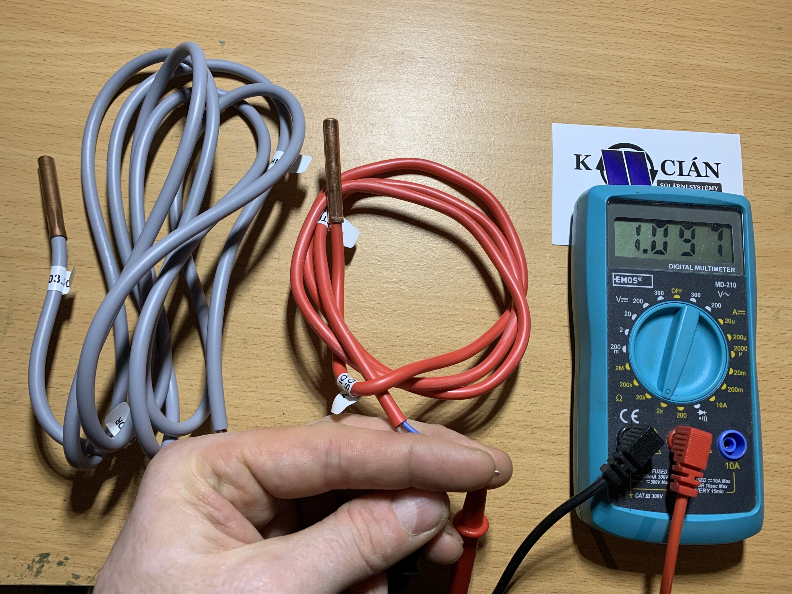 Teplotní čidlo solárního systému